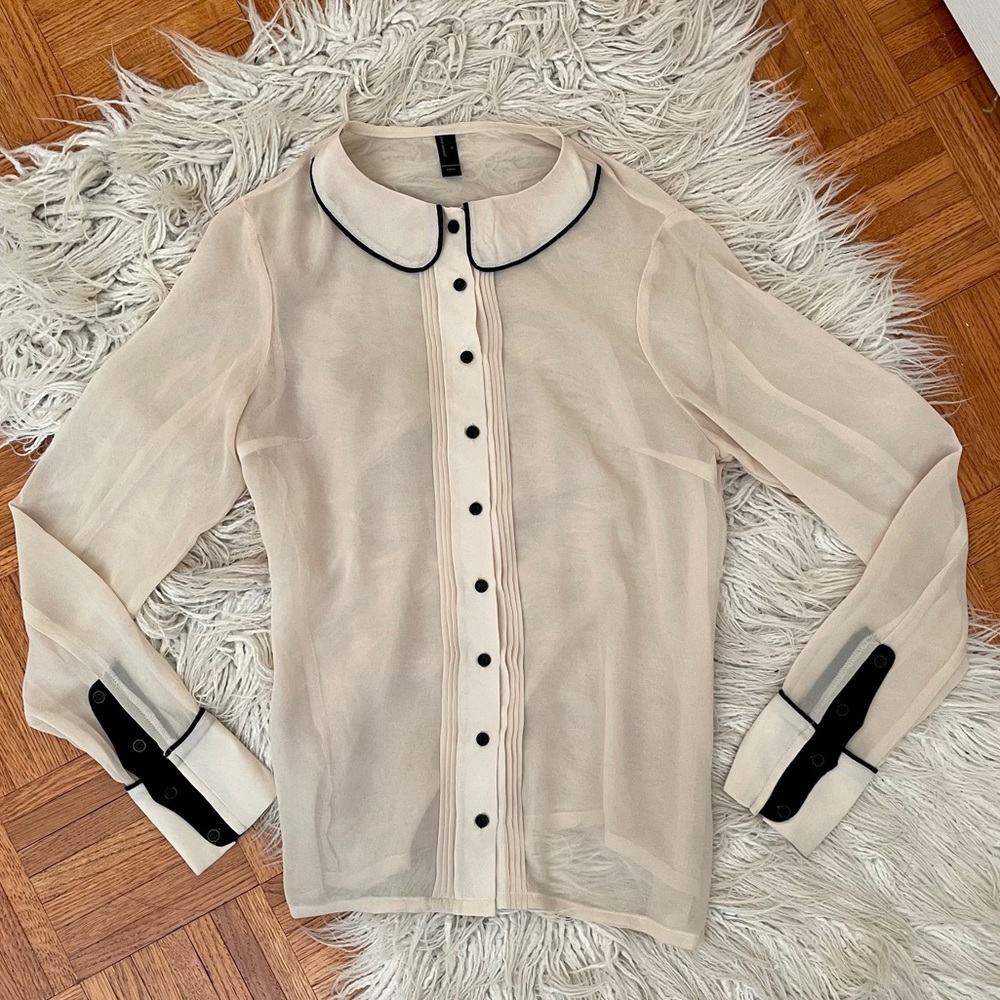 VERO MODA sheer button up blouse XS